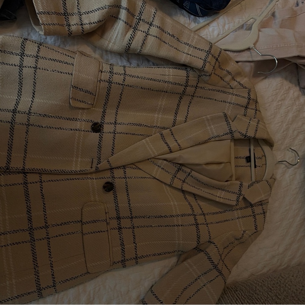 Plaid Tan Women's Blazer